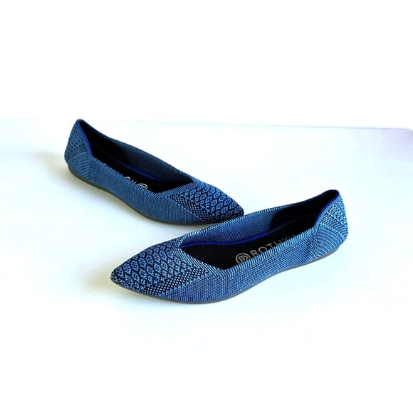 Rothy’s Shoes - ROTHY'S The Point Lapis Python Blue Retired Print 8 38.5 Designer Knit Comfort